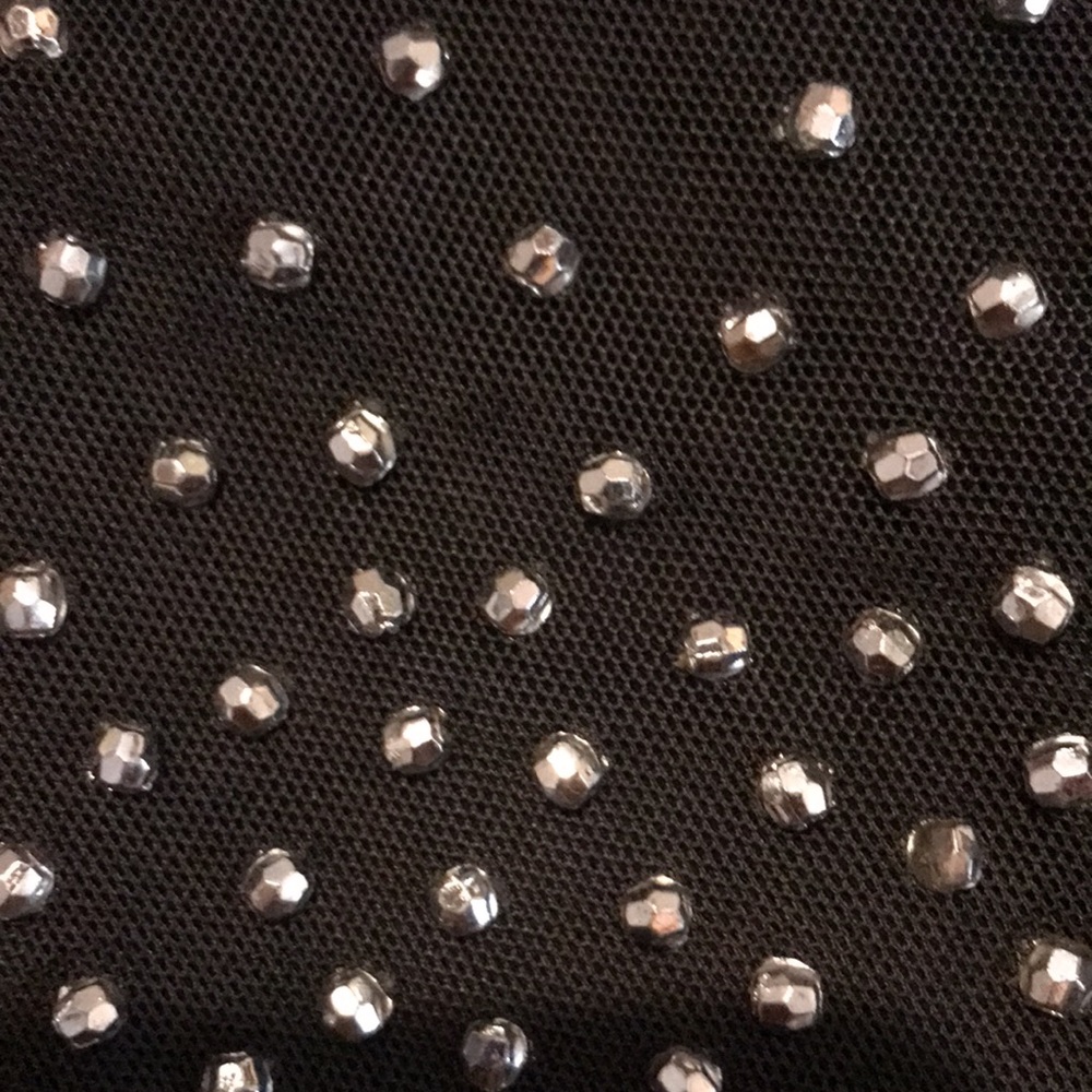 Marina black dress with sparkly stone cape. Made in USA - Picture 8 of 8